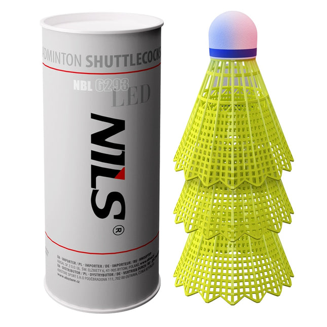 LED nylonové badmintonové košíčky, vícebarevné, 3 ks