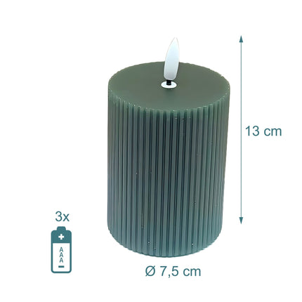 LED svíčky z pravého vosku bez plamene, blikající plamen, 4 ks