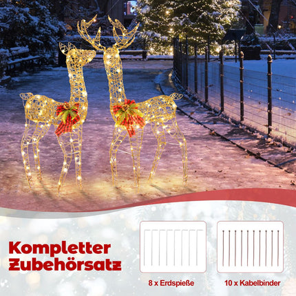 LED Reindeer Family Set, 2-Piece, 200 Lights, Outdoor