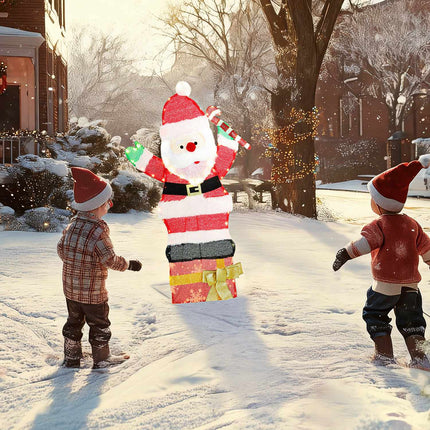 LED vánoční dekorace Santa, 97 teplých bílých světel, 93 cm