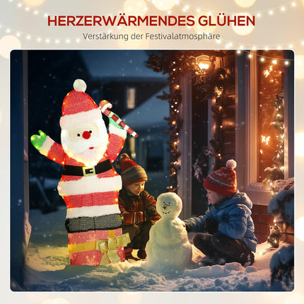 LED vánoční dekorace Santa, 97 teplých bílých světel, 93 cm