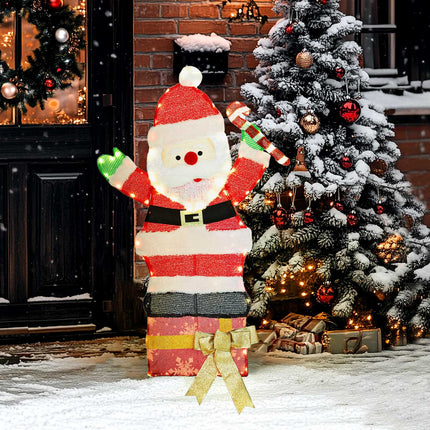 LED vánoční dekorace Santa, 97 teplých bílých světel, 93 cm