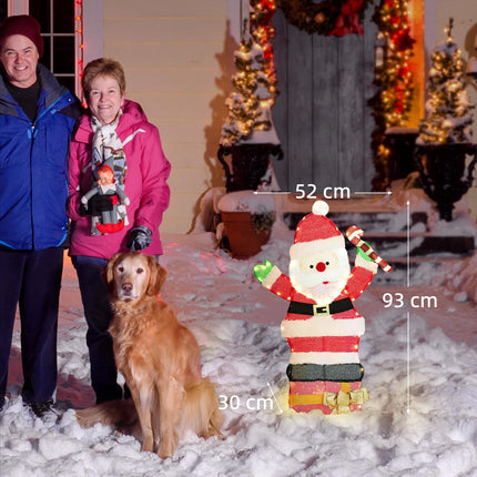 LED vánoční dekorace Santa, 97 teplých bílých světel, 93 cm