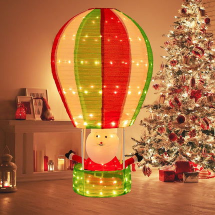 LED dekorace Santa v horkovzdušném balónu, 135 cm, 160 LED