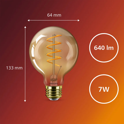 LED žárovka SceneSwitch E27 G95 7-3,8-1W (50W) deco spirála