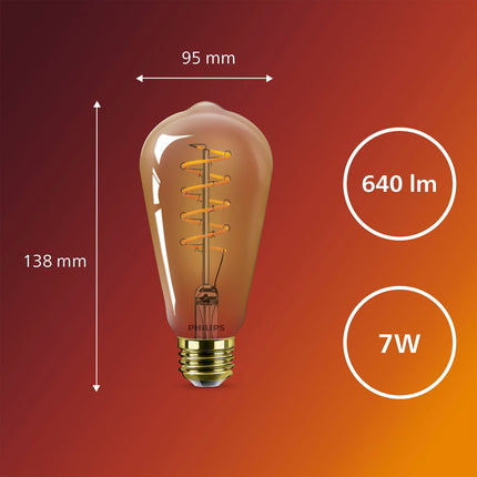 LED žárovka SceneSwitch E27 ST64 7-3,8-1W (50W) deco spirála