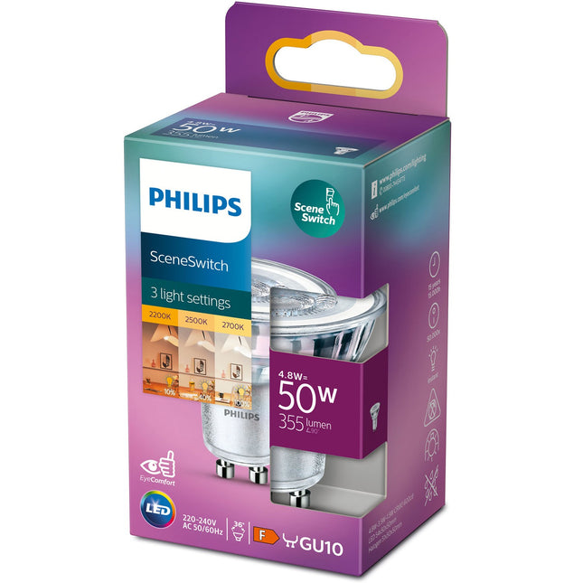 LED žárovka SceneSwitch GU10 10-40-100% 50W 355lm