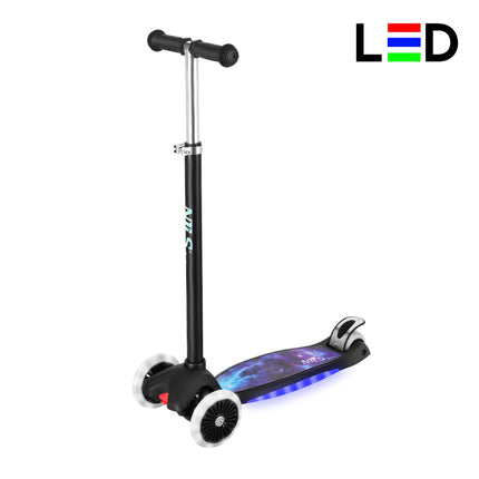 LED koloběžka, černá, skládací, lehká