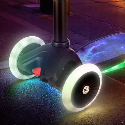 LED koloběžka, černá, skládací, lehká