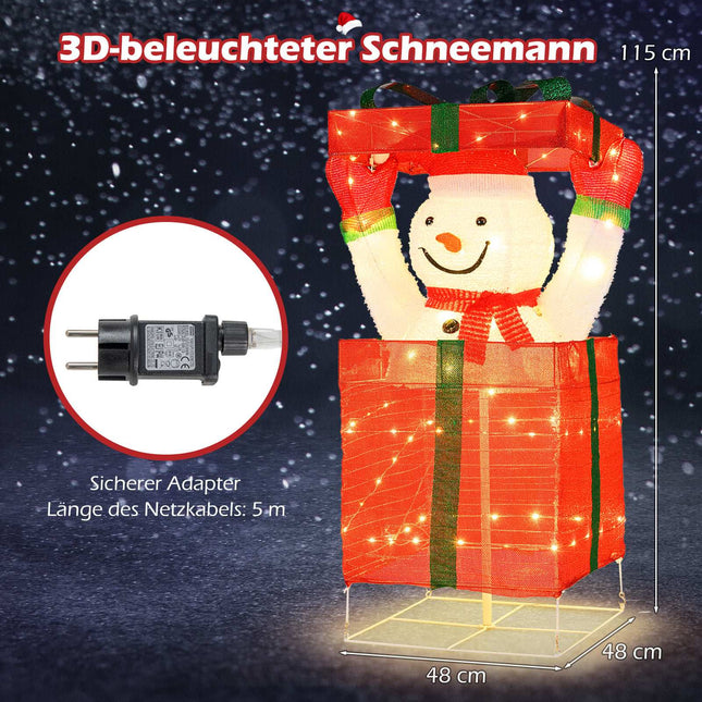 LED Snowman Decoration with 100 Warm White Lights