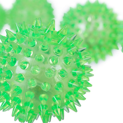 LED ježaté míčky – 12 ks, svítící, měkká guma