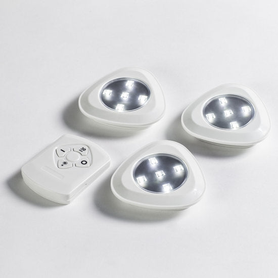 LED bodová světla, bezdrátová, 3 ks s dálkovým ovládáním