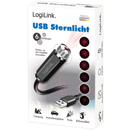 LED Starlight 6 světelných vzorů USB-A