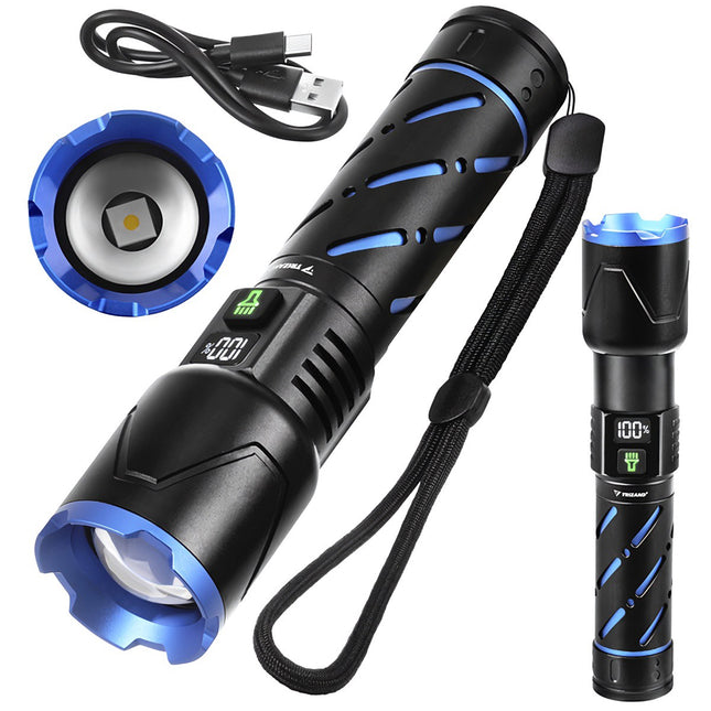 LED taktická svítilna 800lm, nabíjecí, voděodolná