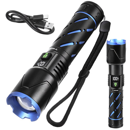LED taktická svítilna 800lm, nabíjecí, voděodolná