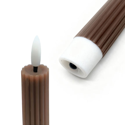 LED kónické svíčky, pravý vosk, sada 2 ks, funkce časovače