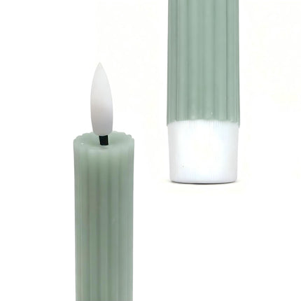 LED-Spitzkerzen, Echtwachs, 2er-Set, Timerfunktion