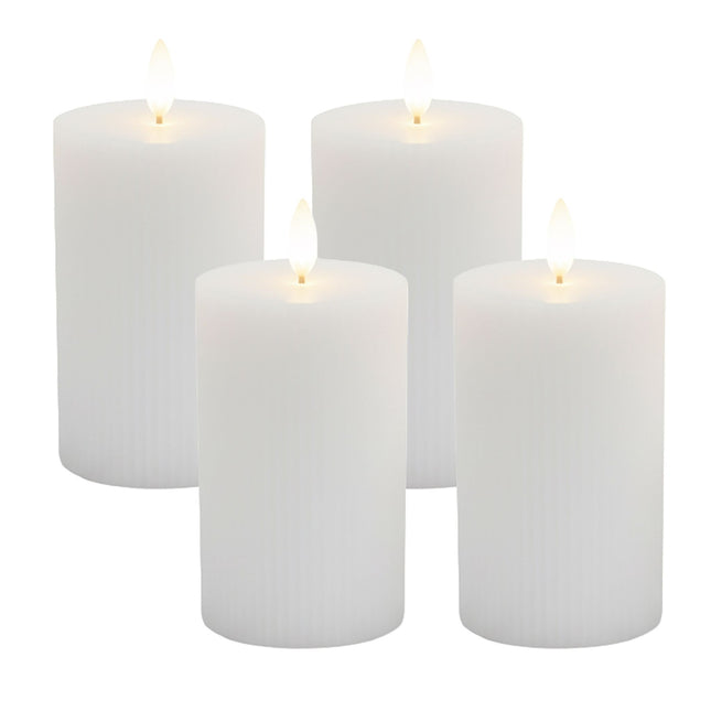LED voskové svíčky, bez plamene, blikající plamen, 4 ks