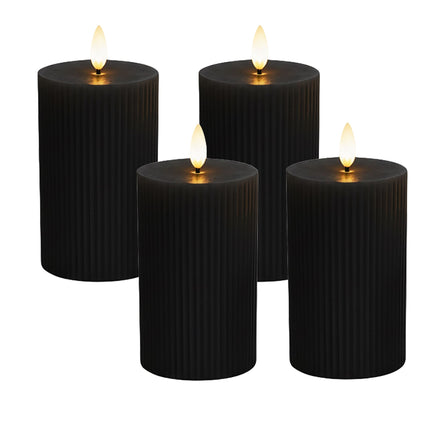 LED voskové svíčky, bez plamene, blikající plamen, sada 4 ks