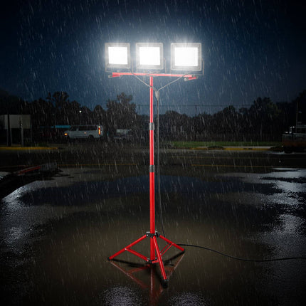 LED Work Light with Tripod Stand, 3-Head, 21000 Lumens