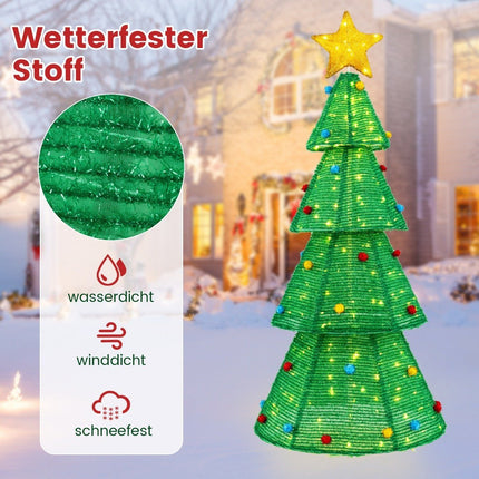 LED umělý vánoční stromek 190cm osvětlený vánoční stromek s 200 LED světly