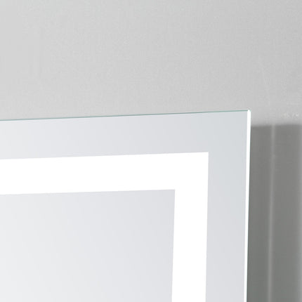 LED koupelnové zrcadlo, 22W, podsvícené se skleněnou policí, 70x50cm