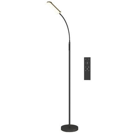 LED stojací lampa, 5 režimů, paměťová funkce, nastavitelný jas, ocel, černá