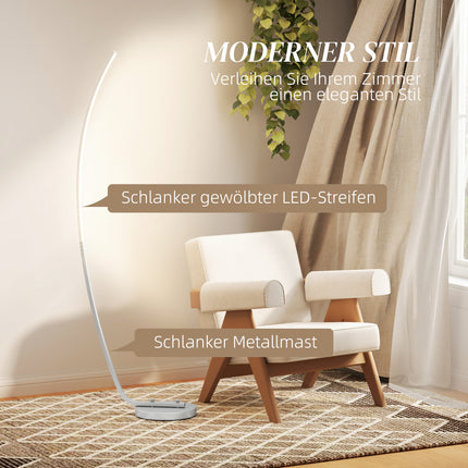 Stmívatelná stříbrná stojací lampa s nastavitelným jasem