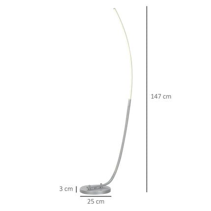 Stmívatelná stříbrná stojací lampa s nastavitelným jasem