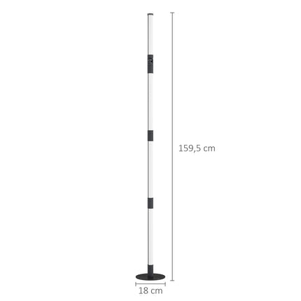 Dimmable LED floor lamp with remote control & app, dark grey