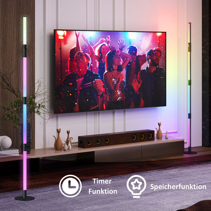 Dimmable LED floor lamp with remote control & app, dark grey