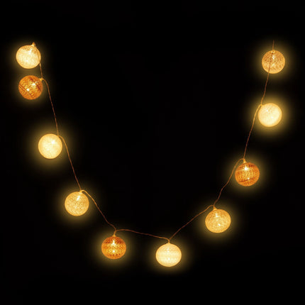 LED světelný řetěz s 10 koulemi