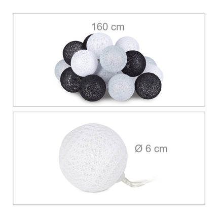 LED světelný řetěz s 20 koulemi