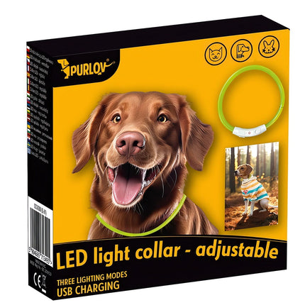 LED svítící obojek - nastavitelný Purlov 24200