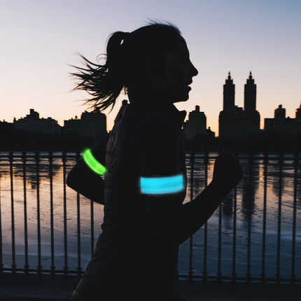 LED reflexní páska Slap-wrap 2 ks modrá + zelená