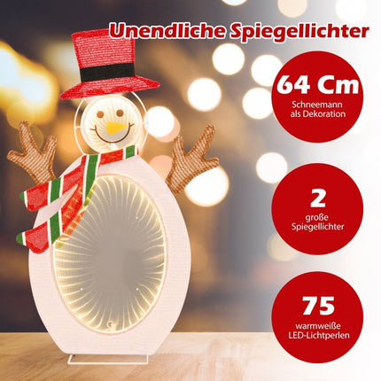 LED sněhulák se 2 tunelovými světly, vánoční figura, vánoční osvětlení