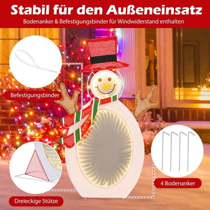 LED sněhulák se 2 tunelovými světly, vánoční figura, vánoční osvětlení