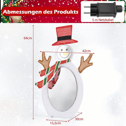 LED sněhulák se 2 tunelovými světly, vánoční figura, vánoční osvětlení