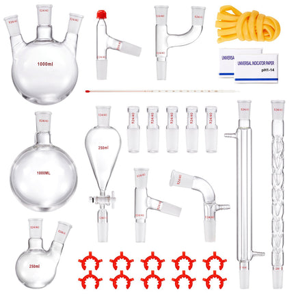 Lab Distillation Kit, 24/40 Joints, 1000 mL, 29-Piece
