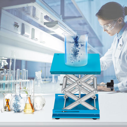 Lab Jack Stand, 8 x 8 in Aluminum, 40 kg Capacity