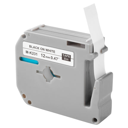 Label Maker Tape Cartridges, 4-Pack, 12mm Black on White