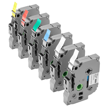 Label Maker Tape Refills, 12 mm x 8 m, 6 Pack