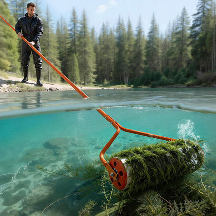 Lake Weed Roller, 20 Ft Pond Weed Remover With 6 Steel Blades