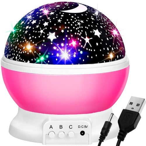 Lampa s bateriovým projektorem růžová 22192