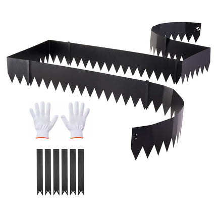 Landscape Edging, Galvanized Steel, 6-Pack, Black, 40 x 8 in