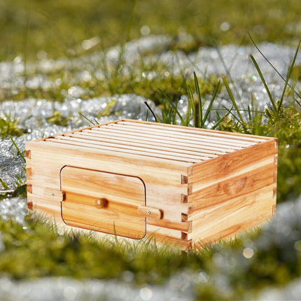Langstroth Deep Beehive Box Kit, 10 Frames, Window, Beeswax-Coated