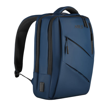Batoh na notebook, modrý, nabíjecí port USB-C, 15L