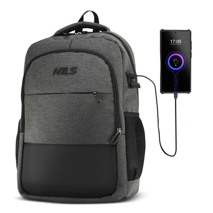 Batoh na notebook, nabíjecí port USB-C, 18L šedý