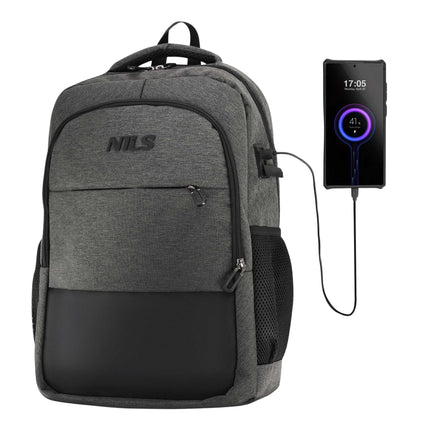 Batoh na notebook, nabíjecí port USB-C, 18L šedý