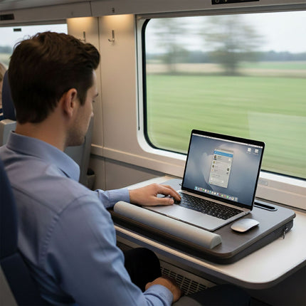 Polštářový podnos na notebook s kapsou a opěrkou zápěstí